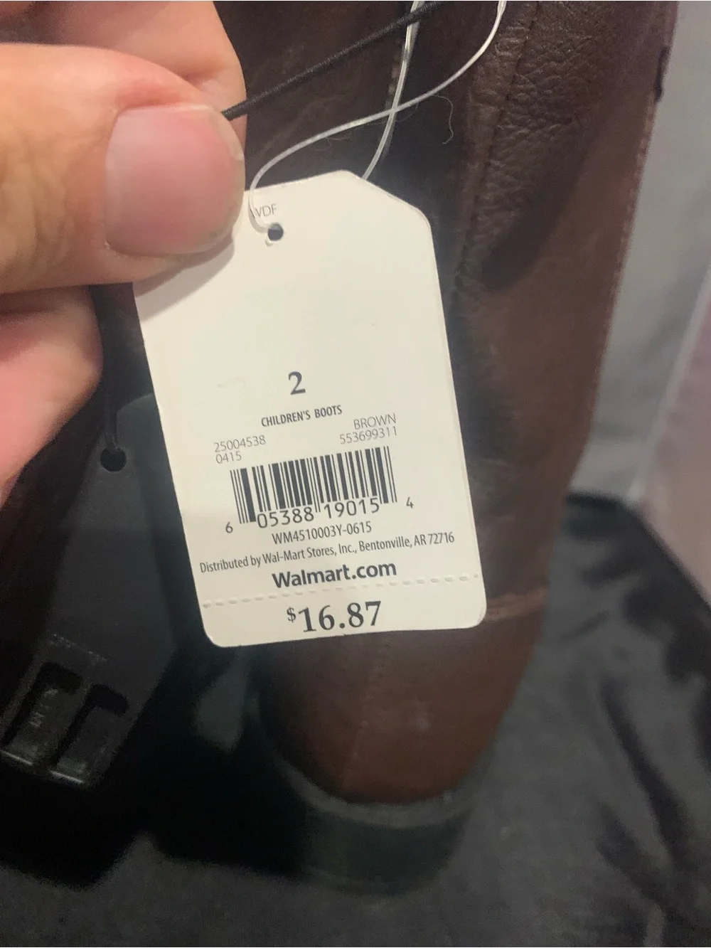 Faded Glory Brown Kids Western Pull-On Boots